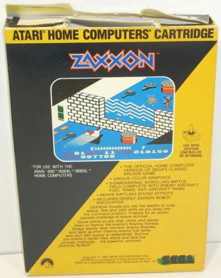 Atari 400/600XL/800XL Computer ZAXXON Video Game w/ Box Manual