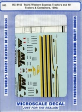 Microscale Decals HO MC-4163 Trans Western Express Tractors Trailers & Container