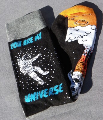 Paire Chaussette you are my universe fusée homme espace 41 42 43 44 45 FANTAISIE