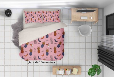 3D Pineapples Banana Pattern Quilt Cover Set Duvet Cover Bedding Pillowcases