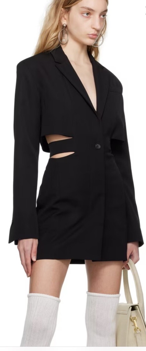 Jacquemus Black La Robe Bari Mini Blazer Dress, Brand Size