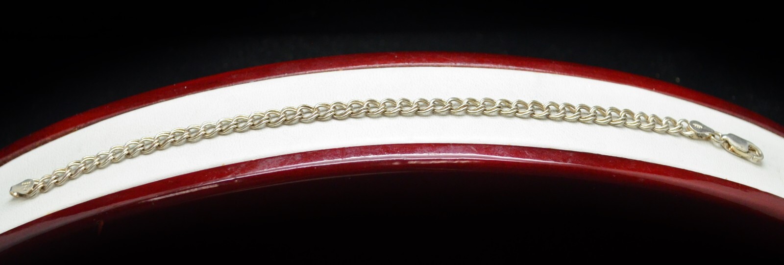 Sterling Silver Simple Linking Chain Bracelet 7.0… - image 1