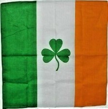 12 Pack Ireland Shamrock St Pattys Day Flag 100 Cotton Bandana 22"x22" Bandanna
