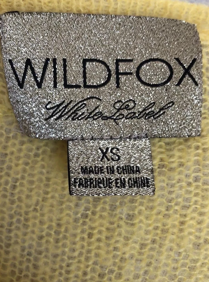 Suéter Suelto Ligero Destruido Wildfox Etiqueta Blanca "BEL AIR" Amarillo/Dorado XS Foto 4 de 4