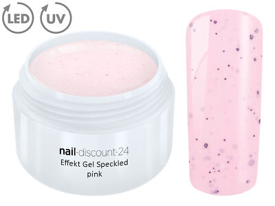 Effekt UV LED Gel FARBGEL Speckled pink French Modellage Nail Art Design Nagel