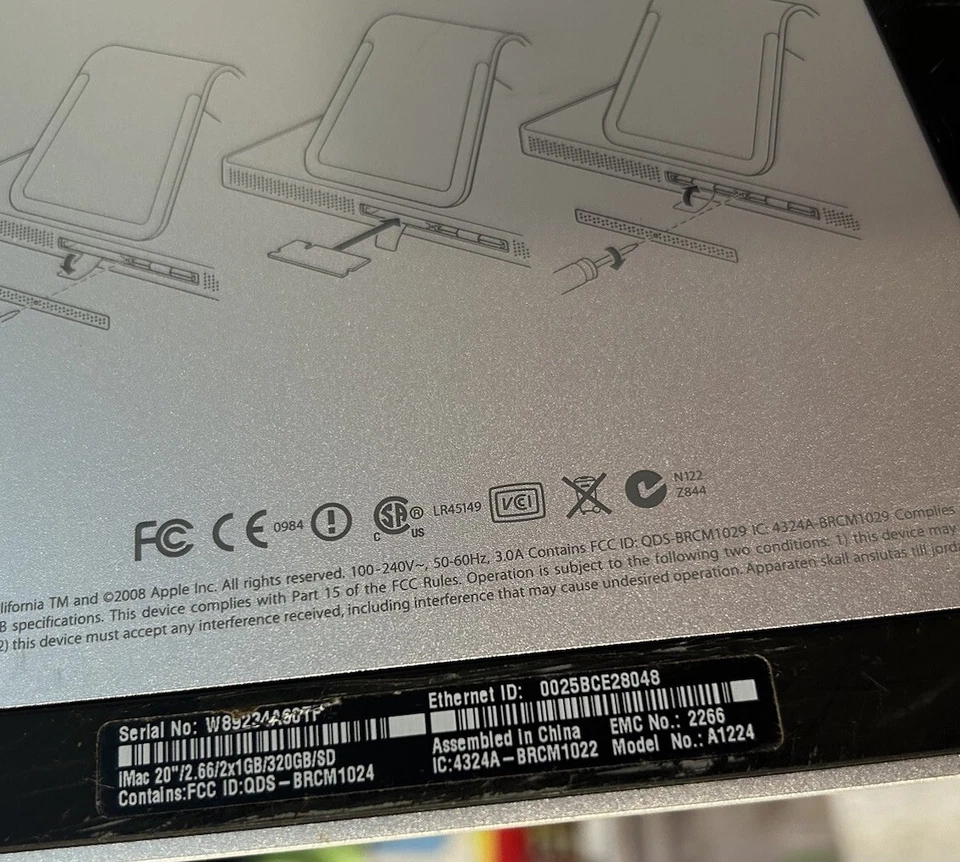 Apple iMac A1224 20" Intel C2D 2GHz 2GB RAM 320GB HDD OS 10.6 - Image 3 of 3