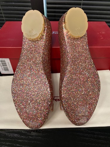 Ferragamo Jelly multi color glitter rubber ballerinas Size 5.5 US - Picture 4 of 7