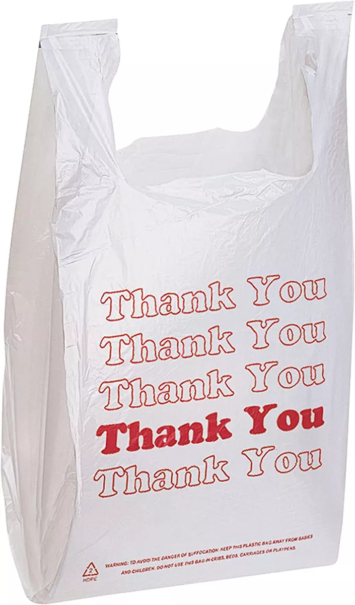 111 Executive Collection T Shirt Bags - White Plastic Bags with Handles -  Shopping Bags for Small Business,