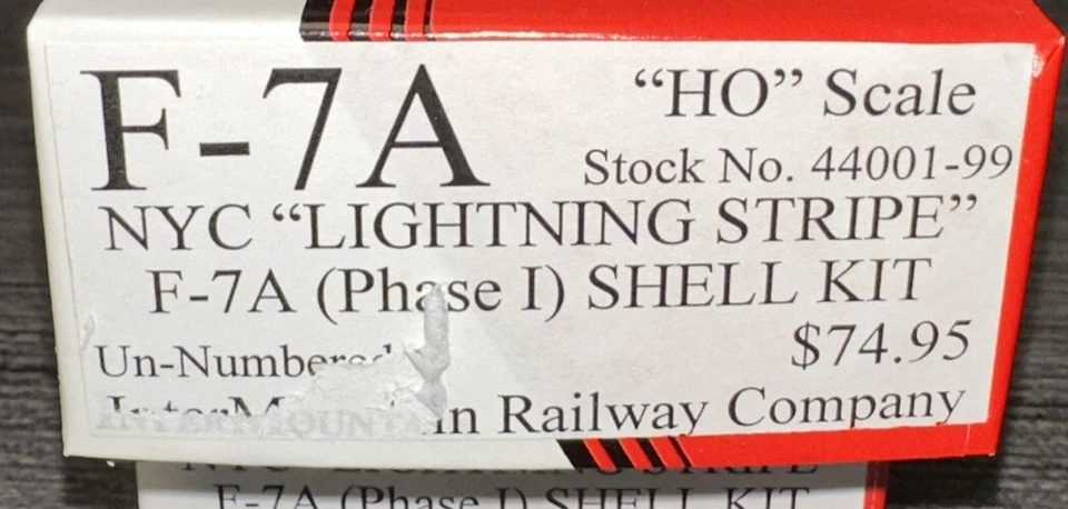 Intermountain Kit HO #44001-99 F-7A Phase I Shell Kit NYC Lightning Stripe NIB - Image 2 of 4