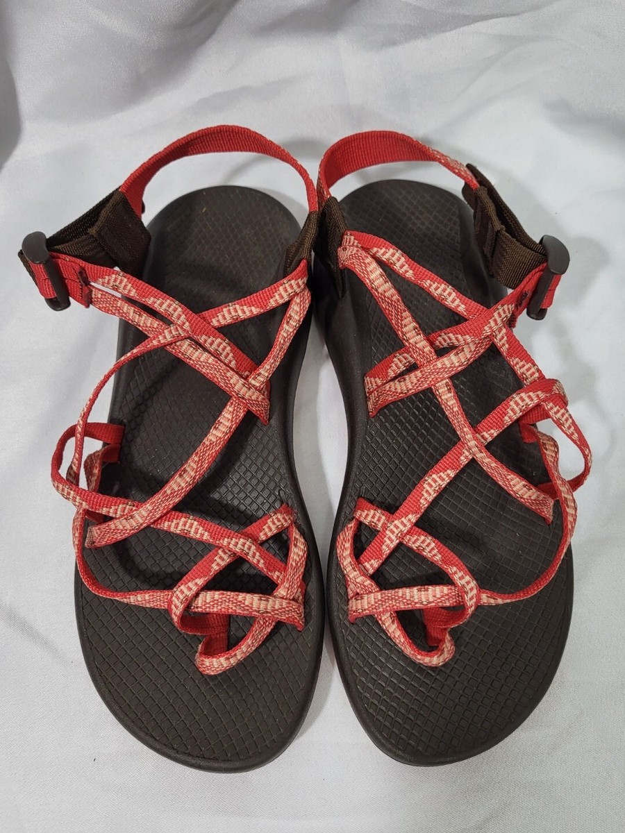 Chaco ZX2 Strappy Orange Sandals Flats Casual Hiking Women US Size