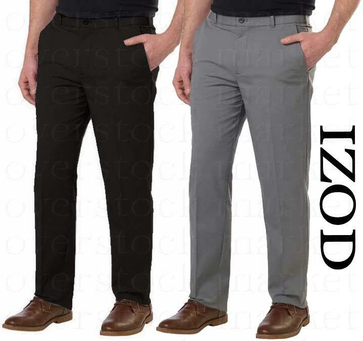 Izod flat front chino stretch cheap pants