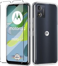 For Motorola Moto E13 Case, Slim Clear Silicone Phone Cover & Screen Protector