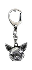 Chihuahua Short-Haired - Silver-Plated Keychain With Dog, Handbag Decoration