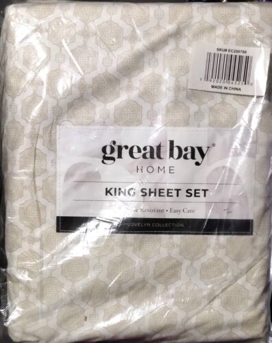 King Microfiber Sheet Set - Great Bay - Ultra-Soft Microfiber - Taupe - New - Picture 1 of 8