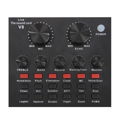 V8 Audio USB Headset Microphone Webcast Live Sound Card for Phone Computer - Afbeelding 4 van 6