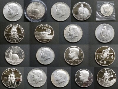 USA 1/2 $ Half Dollars Kennedy / Commemoratives 1964-1996 vz-unc-Proof inkl. Silber