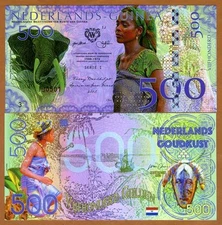 Netherlands Guinea (Ghana) 500 Gulden, 2016 Private Issue POLYMER, UNC Elephant