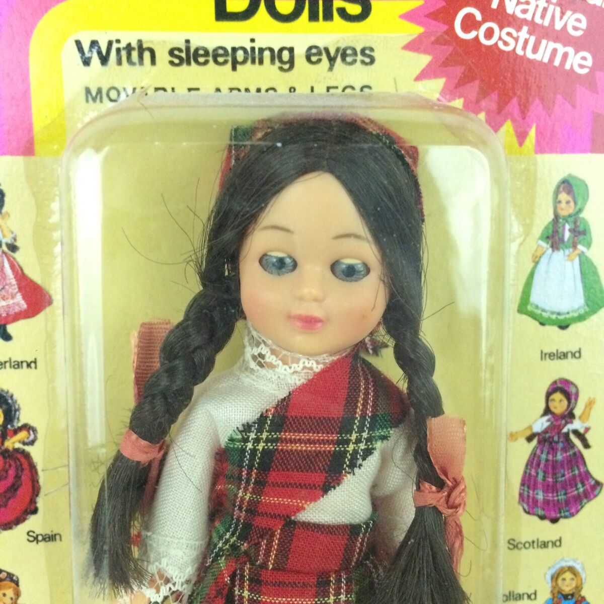 Vintage Nationality Doll Native Scotland Sleeping Eyes Vintage Nationality Doll Native Scotland Sleeping Eyes