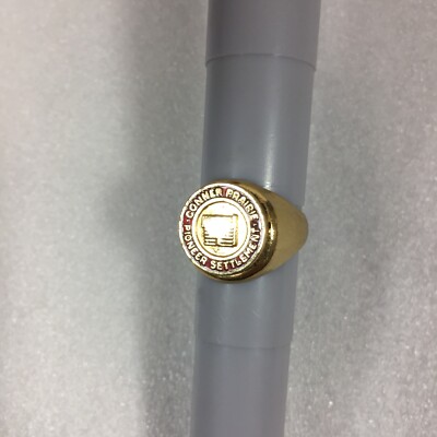 Vtg Conner Prairie Pioneer Settlement Ring Gold Tone Adjustable Costume Jewelry