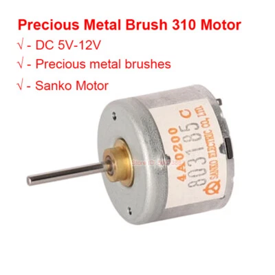 MARKENLOS Mini 310 Motor DC 5V-12V 6000RPM Precious Metal Brush Long Shaft Toy Boat Model