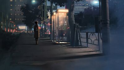 Anime night city 5 centimeters per second urban CCG Gaming Mat Desk