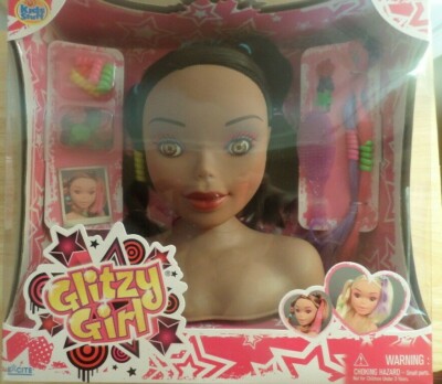 Kids Stuff Glitzy Girl Styling Head - Ebony NEW IN BOX!! 
