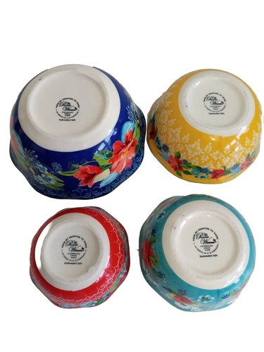 Pioneer Woman Measuring Bowls Dry Ingredients 4 Piece Floral Medley - Picture 13 of 14