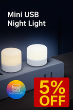 Mini USB Night Light Warm White LED Reading Lamp for Book, Computer, Power Bank