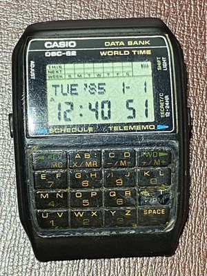 VINTAGE CASIO DBC-62 DATA BANK WORLD TIME ASSEMBLED IN KOREA FOR PARTS OR REPAIR