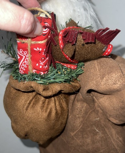 VTG Cowboy Santa Claus. Brown Duster, Plaid Shirt, Cowboy Boots, Hat/Gifts/Joy - Picture 8 of 18