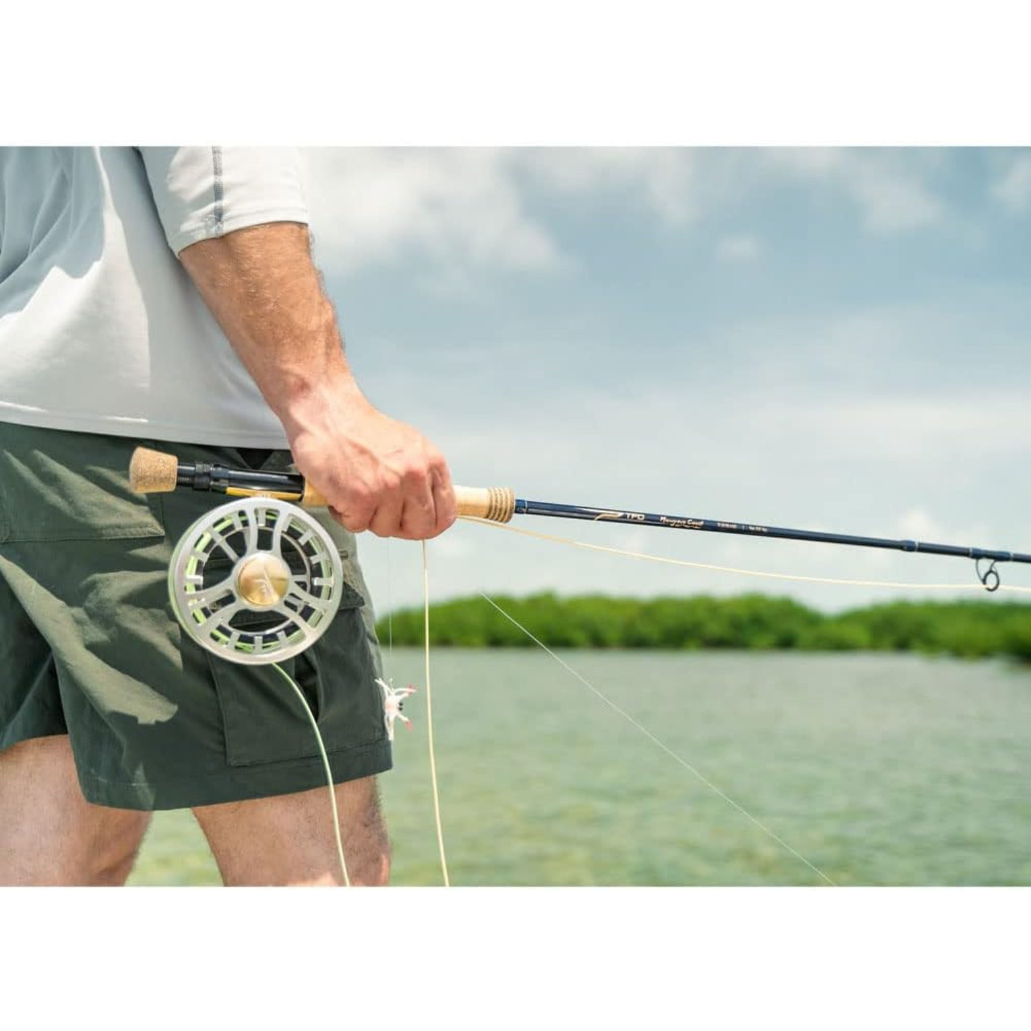 Temple Fork Outfitters Stainless Steel NTR I Large Arbor Fly Reel, Clear/Gold