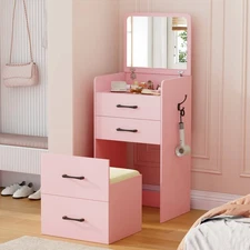 Vanity Desk with Flip Top Mirror,Small Make Up Vanity Set