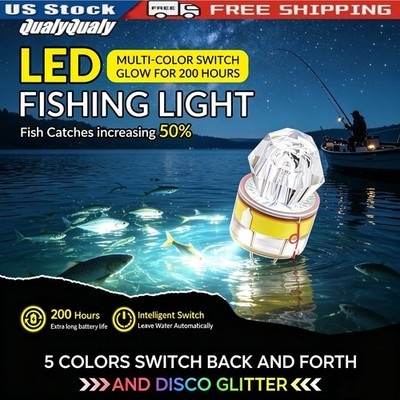 6pcs Underwater LED Flasher Lights Deep Drop Fishing Lures for Halibut Walleye
