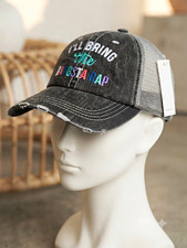 Gray Distressed Mesh Back Adjustable Trucker ...