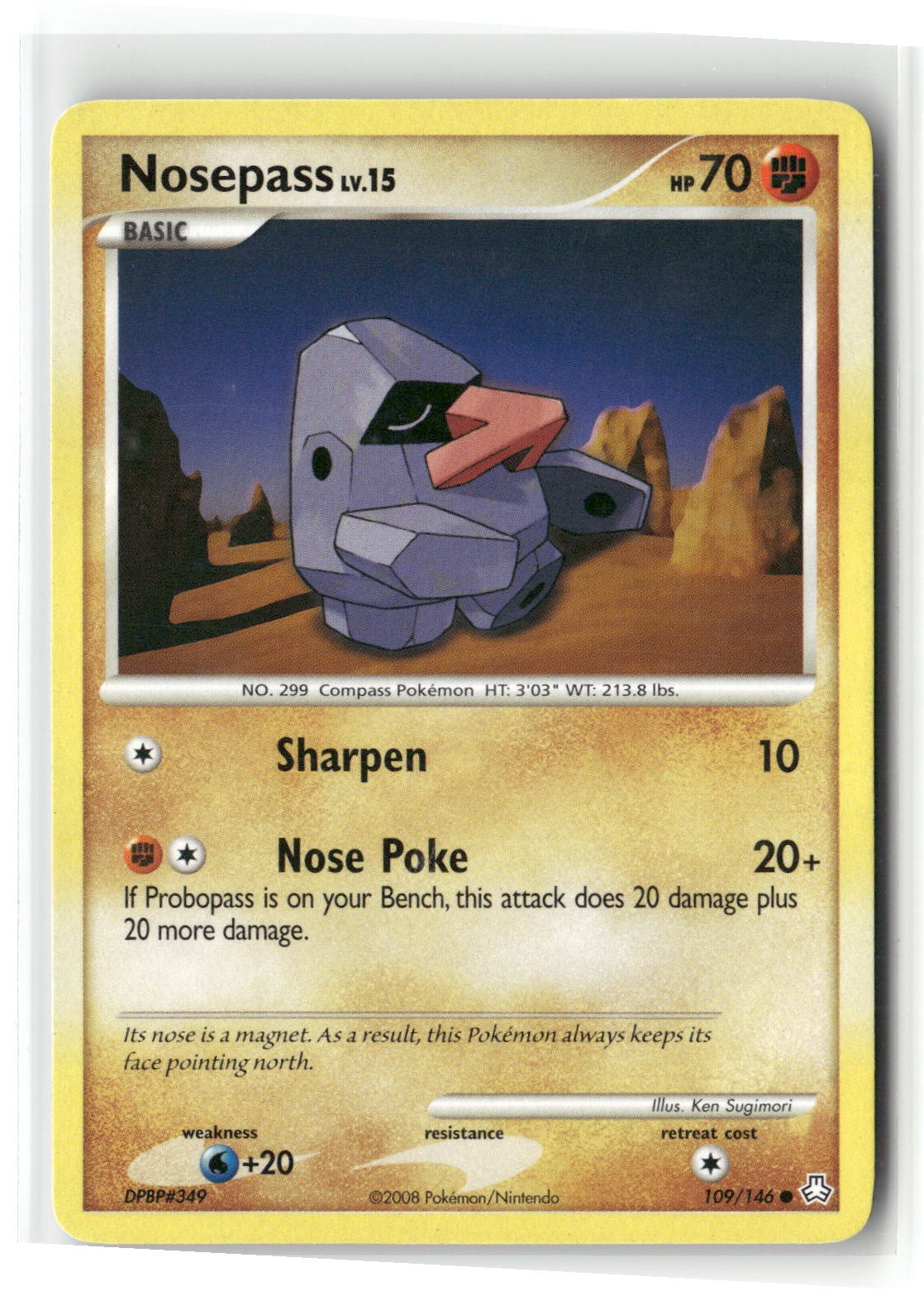 Nosepass Common Legends Awakened 109/146 Pokemon Moderately Played