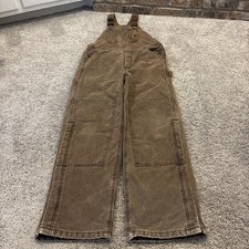 mens 32x32 Carhartt Bib Overalls Insulated Duck Canvas Double Knee Pants R27 DKB