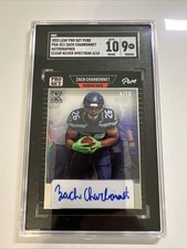 2023 Leaf Pro Set Pure Zach Charbonnet Autographed Clear Silver Spectrum /10
