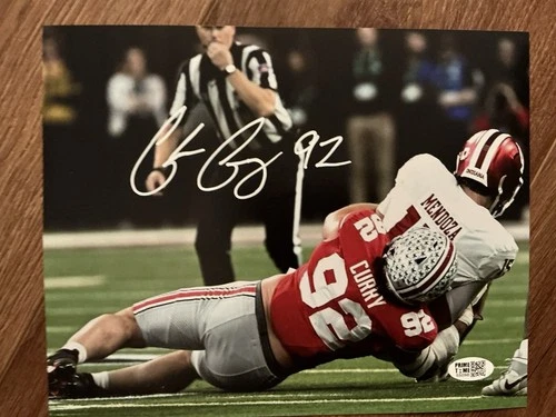 CADEN CURRY Signed 8x10 Sack vs Fernando Mendoza Primetime #55098 2026 NFL Draft