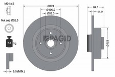 2x PAGID Bremsscheibe 55232NC für RENAULT SCÉNIC 2 JM0 dCi JM02 JM13 JM1E Flex