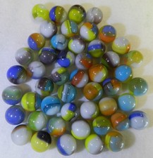 20895m Nice Vintage Group of 30 Vitro Agate Marbles .60 to .62 Inches