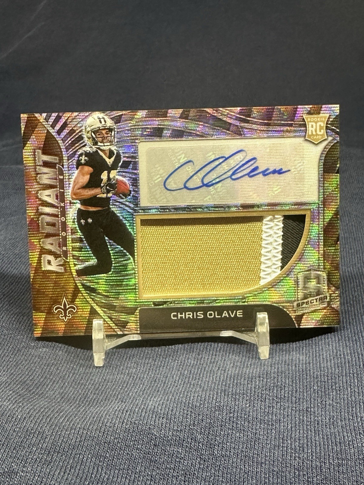 2022 Panini Spectra Radiant Rookie Patch Signatures Chris Olave Wave Prizm /25