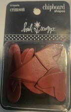 heidi swapp chipboard 9 red Heart shapes