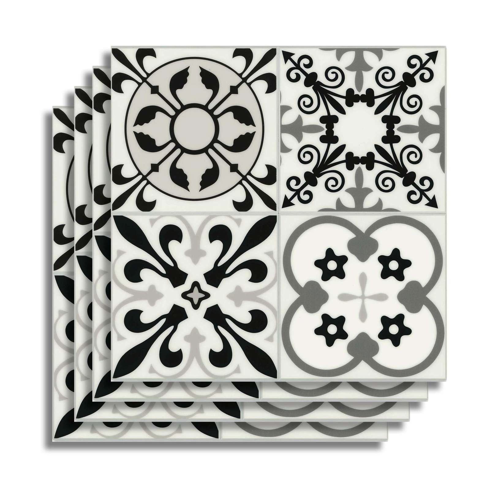 Crédence Karel noire adhésive de 25x25cm pour sublimer votre espace de cuisine bistrot