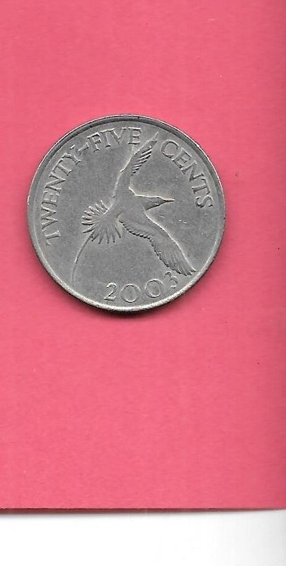 BERMUDA KM110 2003 25 CENTS VF-VERY FINE  FINE NICE OLD VINTAGE COIN