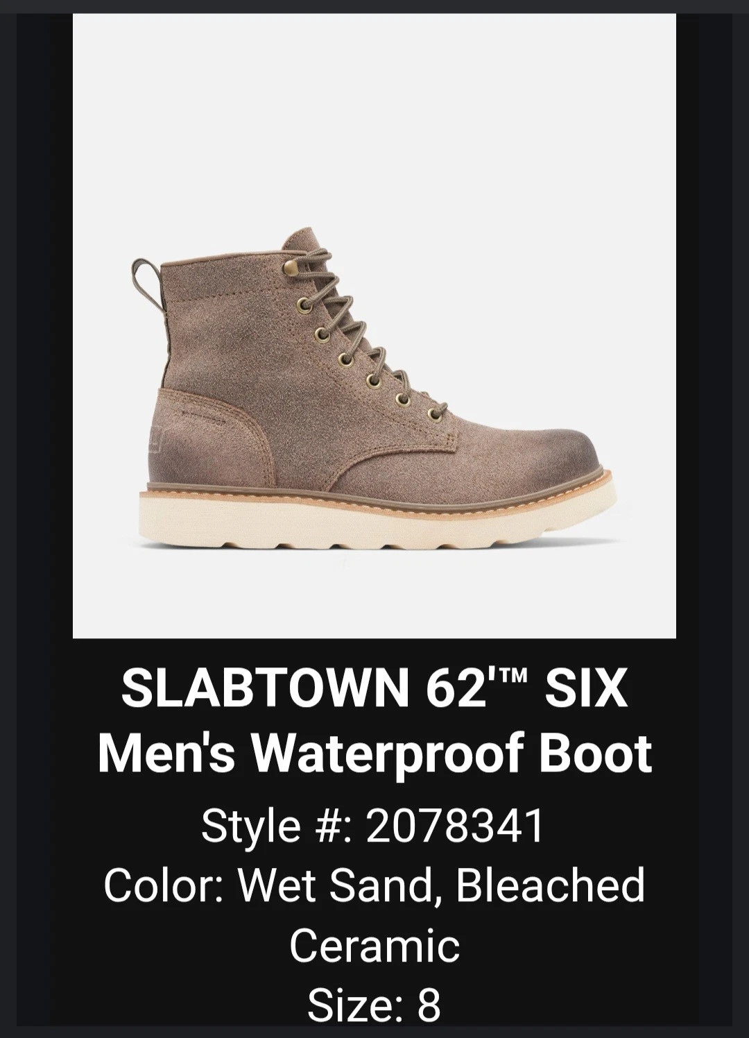 Slightly Used Sorel MENS boots Size 8. Worn 3 Times.