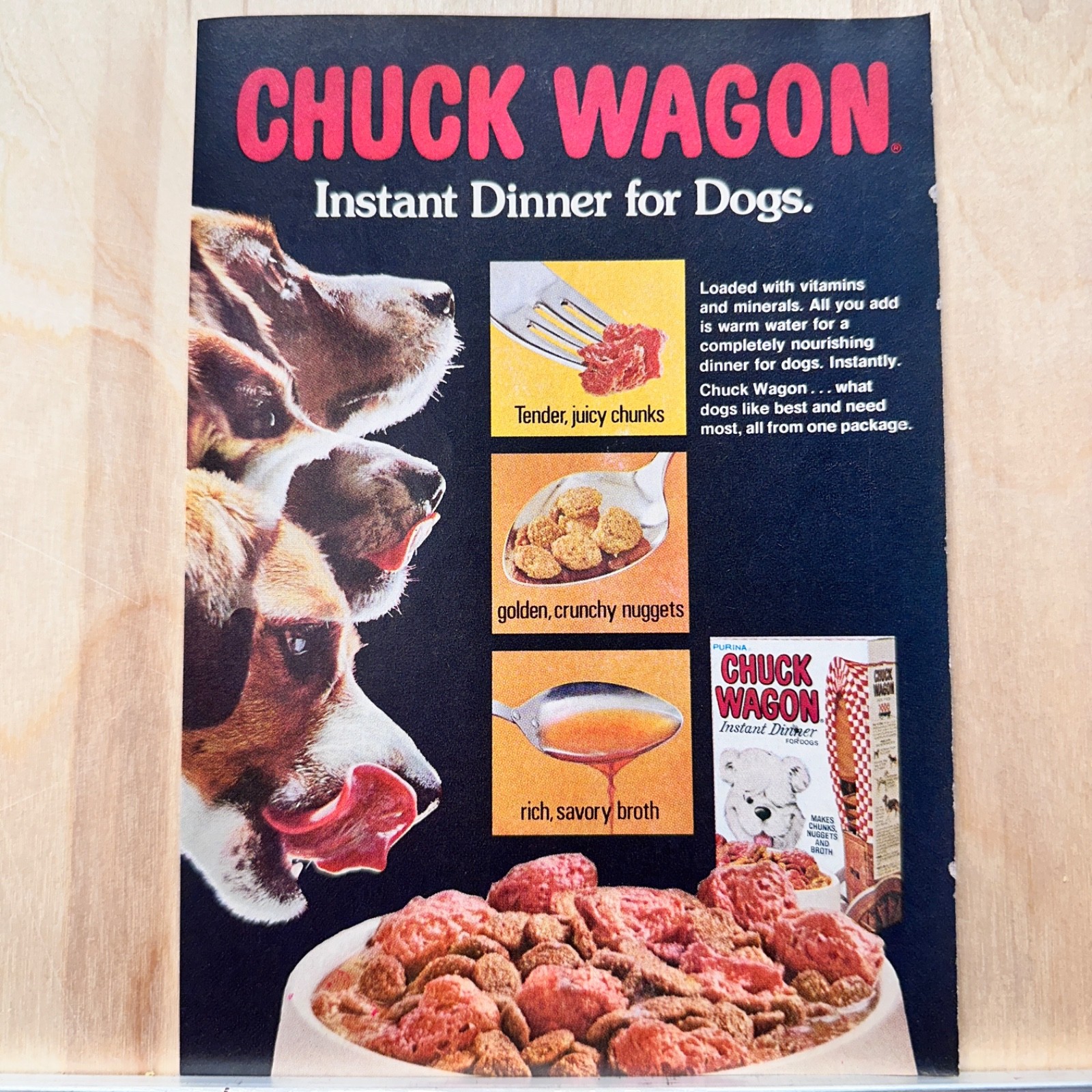 Vintage Print Ad Instant Dinner For Dogs