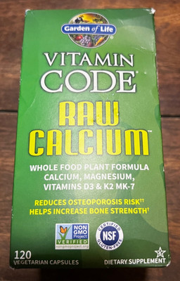 Garden of Life Vitamin Code Raw Calcium 120 caps exp. 12/2026