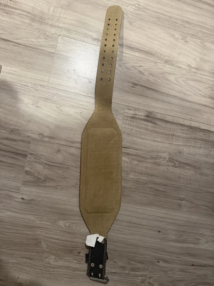 "Cinturón de levantamiento de pesas de cuero acolchado Harbinger de 4"" talla mediana M soporte de levantamiento eléctrico" Foto 2 de 2