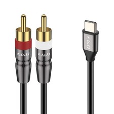 USB to 2 RCA Cable, USB -to 2RCA Audio Stereo Y Splitter Cable Cord for iPhon...