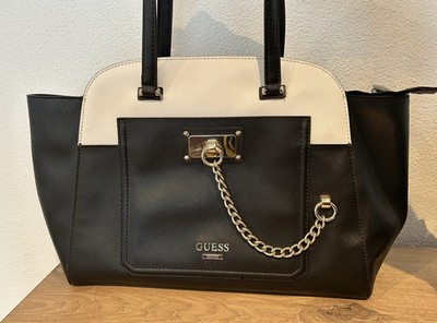 GUESS Tasche Modell ''Forget me not'', Kunstleder schwarz/weiß